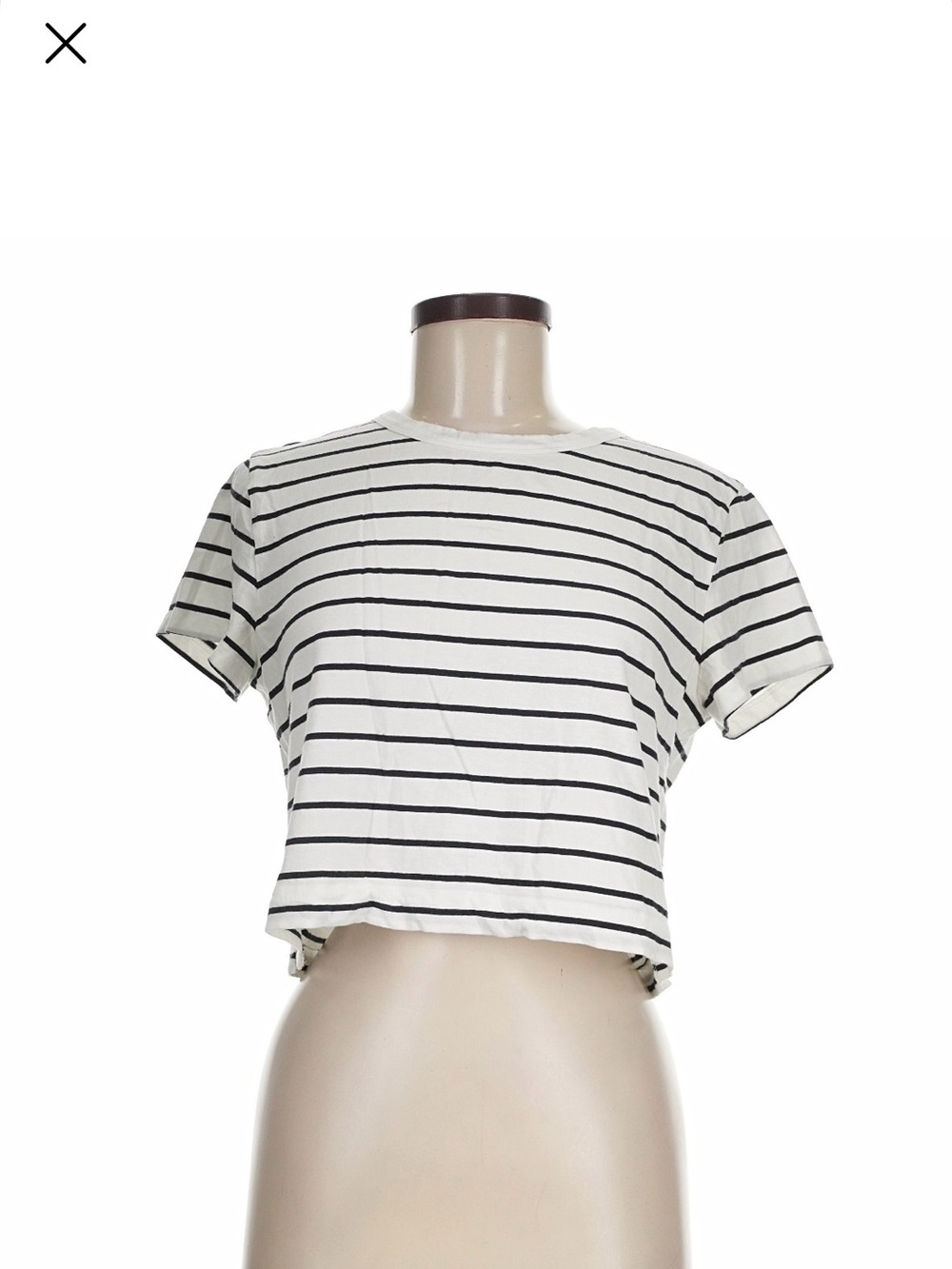 GAP White Crop Top with Black Stripes